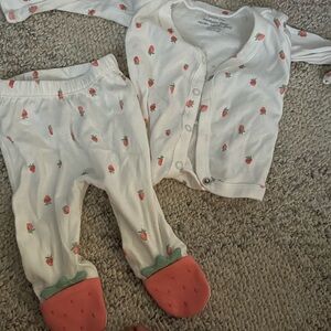 Strawberry Print Kids One Piece Set